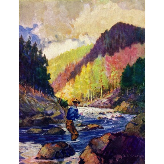 "Mountain Stream" Painting Print on Wrapped Canvas