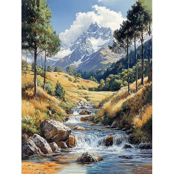 Mountain Stream Waterfall Canvas Print/Wall ArtSuitable for Living RoomBedroomOfficeBathroomHotel Decoration