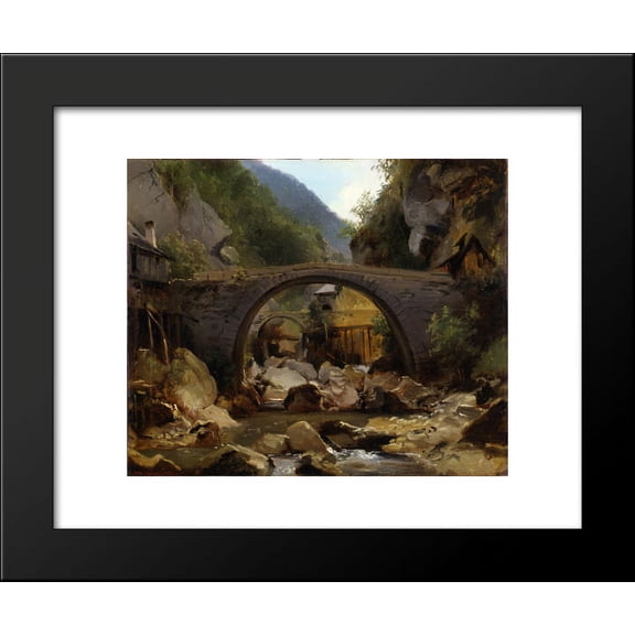 Mountain Stream in the Auvergne 20x24 Framed Art Print by Theodore Rousseau