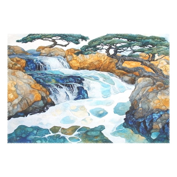 Mountain Streams 12x18in Heat-Resistant Non-Slip Place Mat, Durable and Wrinkle-Resistant