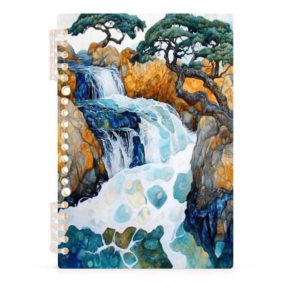 Mountain Streams A5 8.3x5.7in PP Notebook, Adjustable Rings, 60 Sheets, Diary or Journey Note