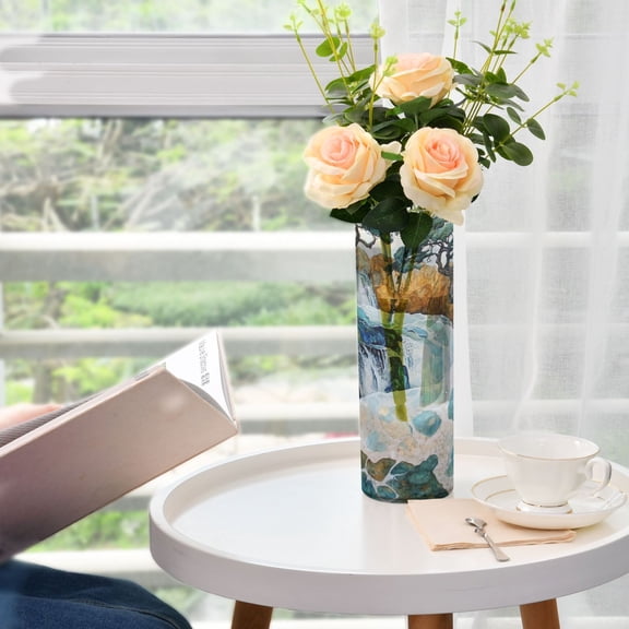 Mountain Streams Plastic Vase 11.8'' x 3.9'' Transparent Non Breakable Decorative for Family