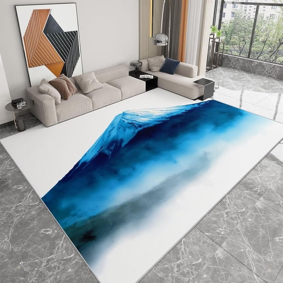 Mountain Stripe Area Rugs, Watercolor Stripes Mountains Carpet, Washable Non Slip Low Pile Soft Rug for Living Room Dining Room Entryway Decor Mat 2x3ft