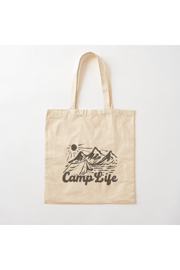 Mountain Style 006 Canvas Tote Bags, Reusable Shopping Bag