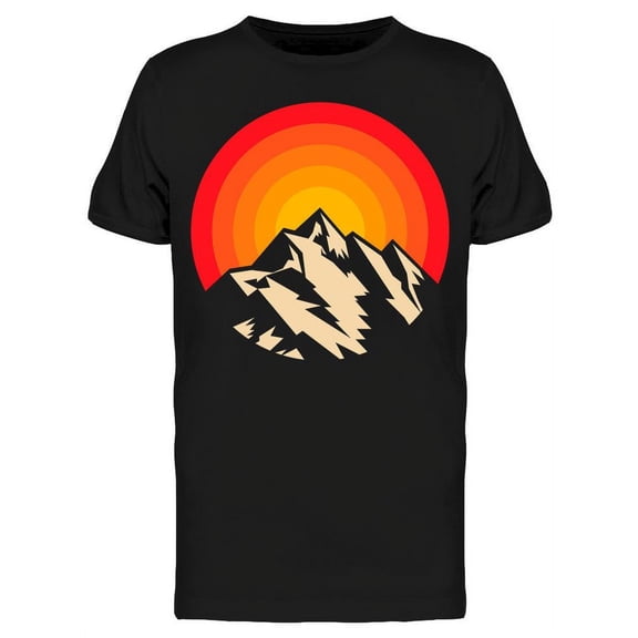 Mountain Sunset Circle Design T-Shirt Men -Image by Shutterstock, Male Large