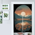 thumbnail image 1 of Mountain Sunset Floral Frame Door Curtain Nordic Living Room DoorCurtain Porch Partition Curtain Kitchen Rative Half Curtain, 1 of 4