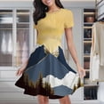 thumbnail image 1 of Mountain Sunset Forest Art Women's Classic Swing Skater Dress Casual Work Party Cocktail Dresses, 1 of 6