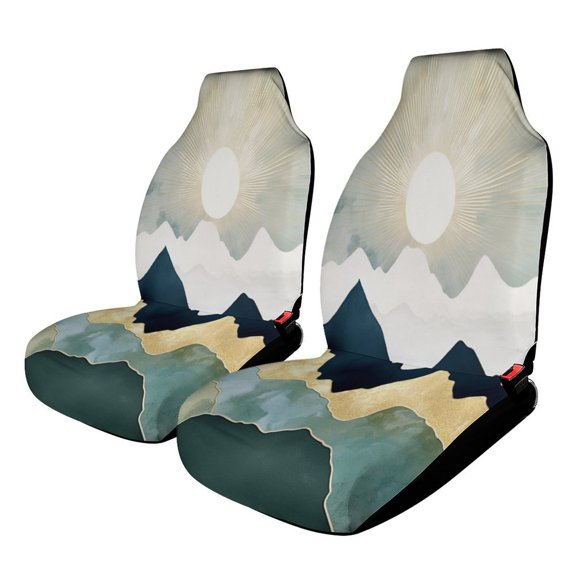 Mountain Sunset Glow Art Print Car Seat Covers Front Seats Universal Fit for Cars SUV Truck Auto Interior Accessories