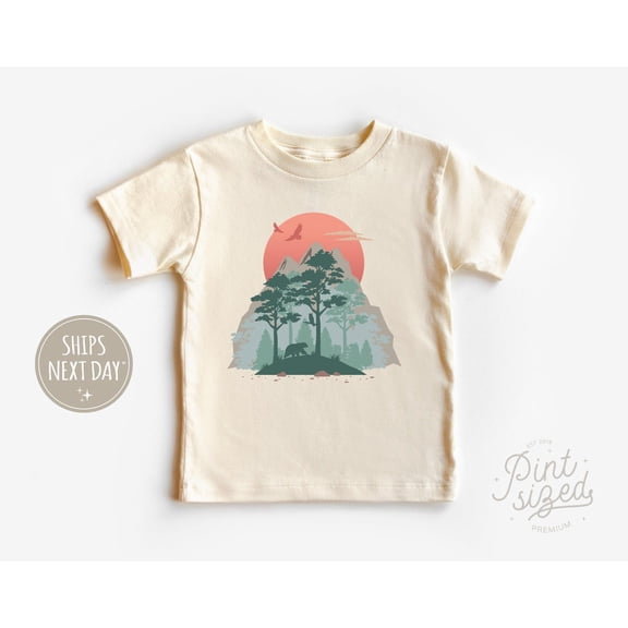Mountain Sunset Toddler Shirt - Outdoorsy Adventure Tee - Cute Natural Kids Shirt, New Born, Baby Shower Gift, New Parents Gift