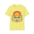 thumbnail image 1 of Mountain Sunset Unisex Softstyle T-Shirt Boho Native American Mexico Style, 1 of 3