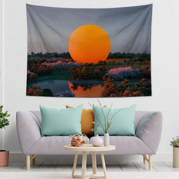 Mountain Tapestry Sunset Tapestry Landscape Tapestry Forest Tapestry Home Bedroom Decoration Wall Hanging
