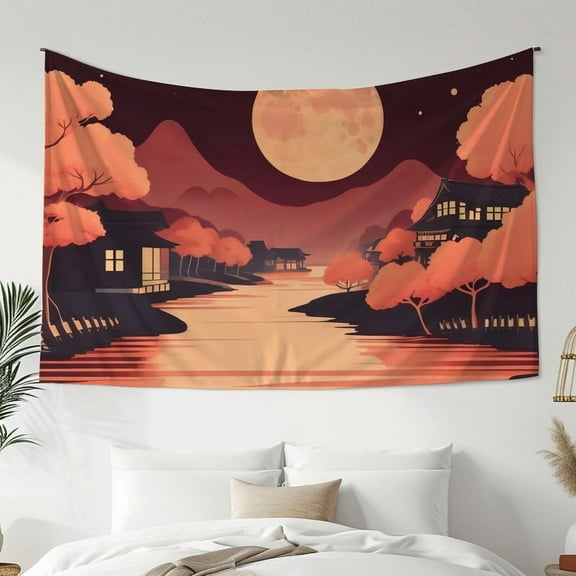 Mountain Tapestry Sunset Tapestry Moon Tapestry Tree Tapestry Forest Tapestry Landscape Tapestry Wall Hanging for Home Bedroom Decor