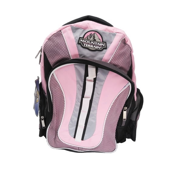 Mountain Terrain Backpack School Hiking Travel Large Gray