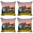 thumbnail image 1 of Ambesonne Colorful Throw Pillow Cover 4 Pack, America Mountain Peaks, 16", Multicolor, 1 of 6