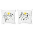 thumbnail image 1 of Mountain Throw Pillow Cushion Cover Pack of 2, Landscape Scene of the Sun Rising in a Mountainous Setting, Zippered Double-Side Digital Print, 4 Sizes, Yellow Purpleblue, by Ambesonne, 1 of 2