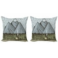 thumbnail image 1 of Ambesonne Mountain Throw Pillow Cover 2 Pack, Sketchy Countryside, 18", Slate Blue Green Taupe, 1 of 2