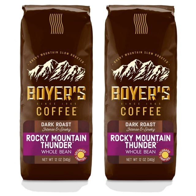 Mountain Thunder, Dark Roast, Whole Bean Coffee, 2Pack (1.5lb