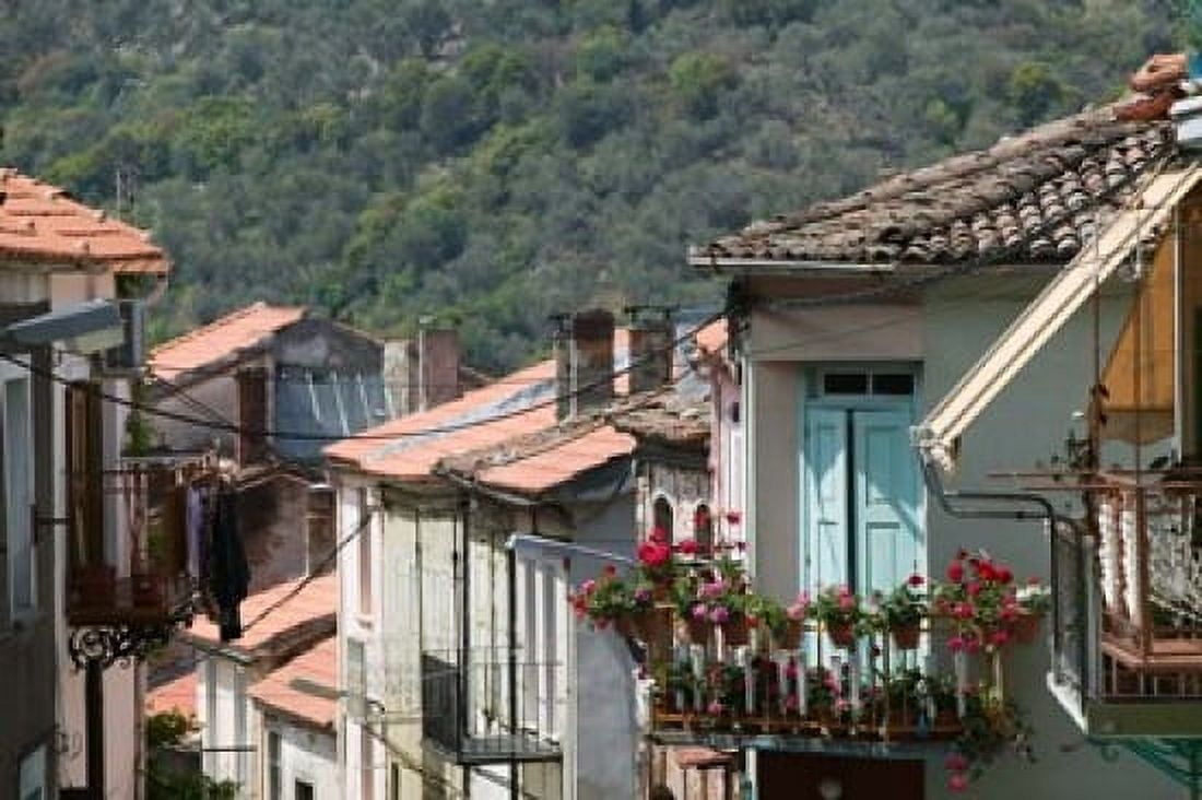 Mountain Town Agiasos Lesvos Mytilini Aegean Islands Greece Canvas Art - Walter Bibikow DanitaDelimont (28 x 19)