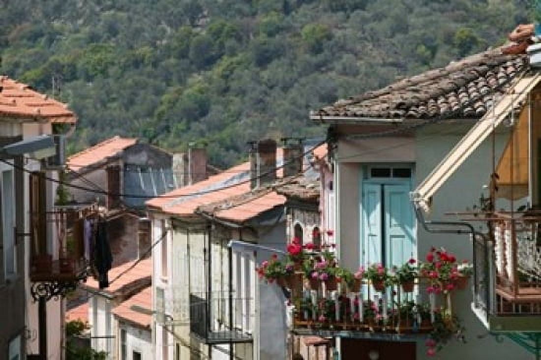 Mountain Town Agiasos Lesvos Mytilini Aegean Islands Greece Canvas Art - Walter Bibikow DanitaDelimont (36 x 24)