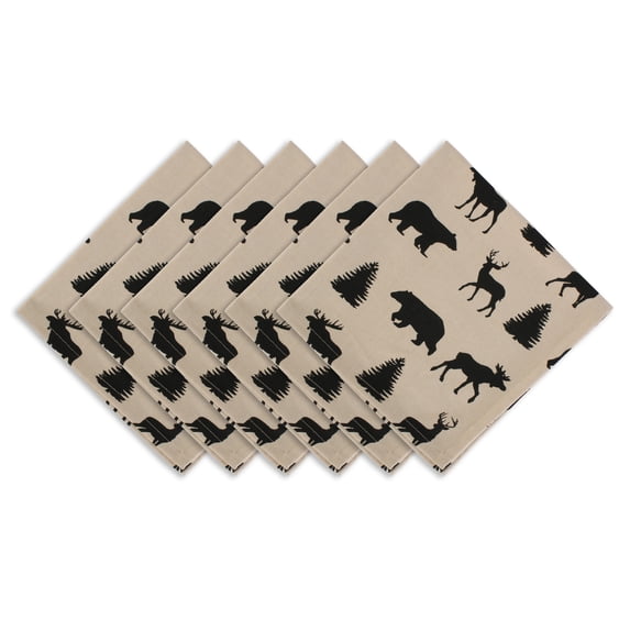 DII Mountain Trail Plaid Kitchen Textiles, 20x20", Big Game, 6 Pieces