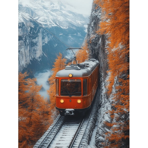 Mountain Train Canvas Print/Wall Art Suitable for Living Room Hallway and Gallery Wall Decor
