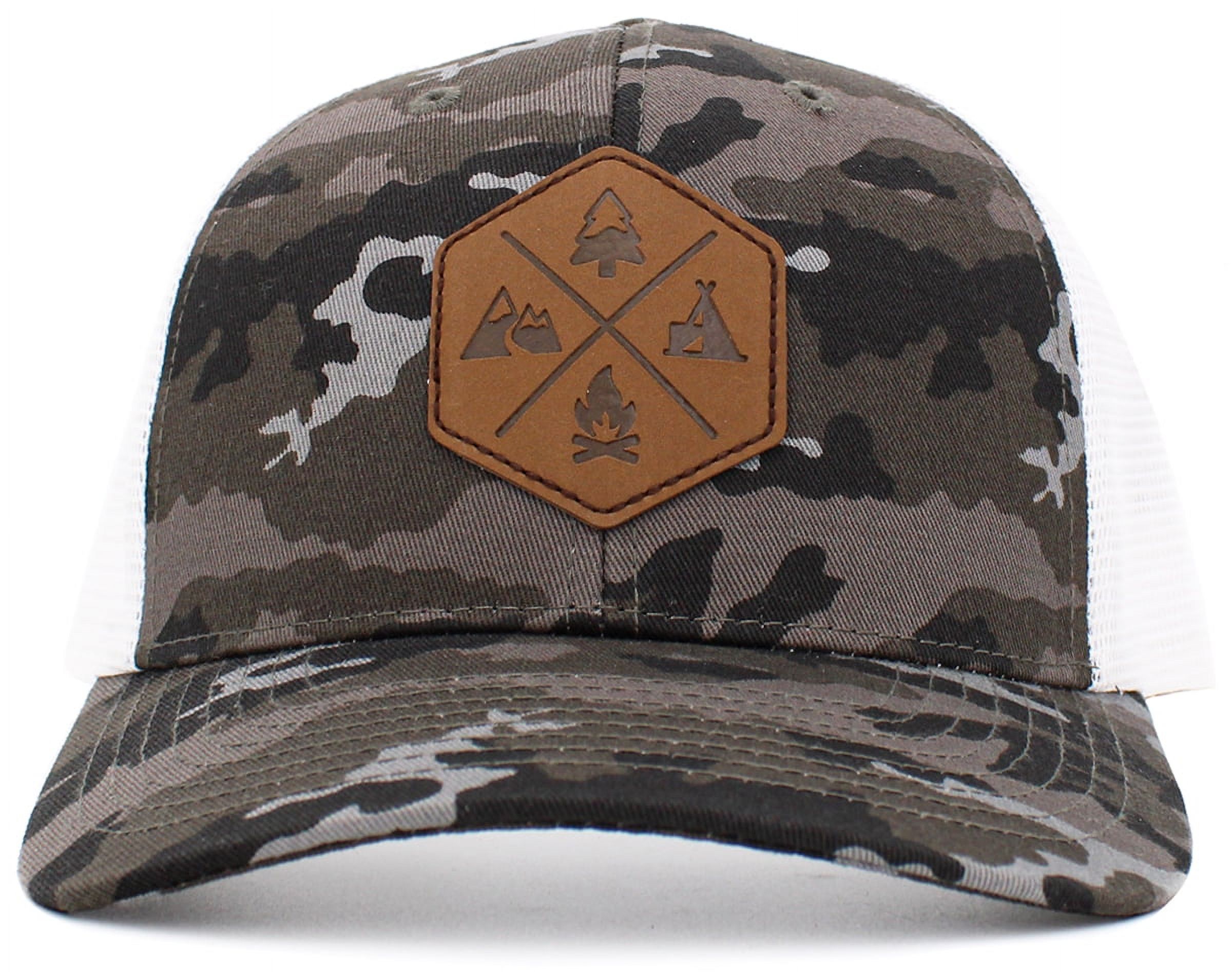 Mountain Tree Camping Fire Outdoors PU Patch Mesh Back  display picture 1