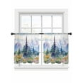 thumbnail image 1 of Mountain Tree Sheer Curtains 54 Inch Long 2 Panels, Watercolor Flower Retro Scenery Light Filtering Rod Pocket Semi Sheer Curtains, Sheer Voile Drapes for Living Room Bedroom, 52"x54", 1 of 5