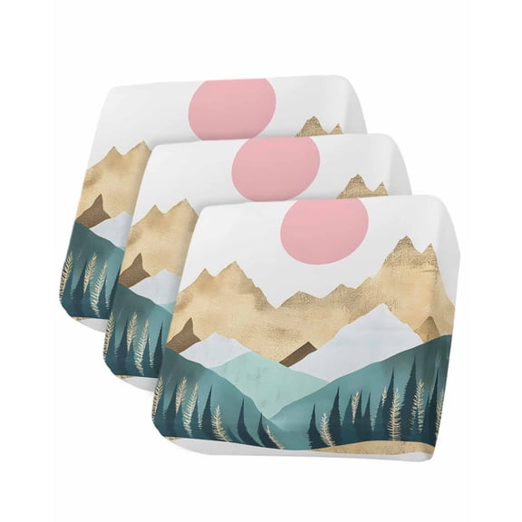 Mountain Tree Sofa Couch Cushion Covers Washable, Removable Stretchable Sectional Couch Covers, Nature Forest Sun Landscape Slipcovers for L & T Shape Sofa Furniture Protector S Size 3 pcs