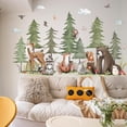 thumbnail image 1 of Mountain Tree deer Wall Decals Large Pine Tree Forest Animal Wall Stickers Wolf Wall Stickers DIY Removable Peel and Stick Wall Art Decals for Kids Room Classroom Nursery Bedroom Playroom Home Decor, 1 of 7