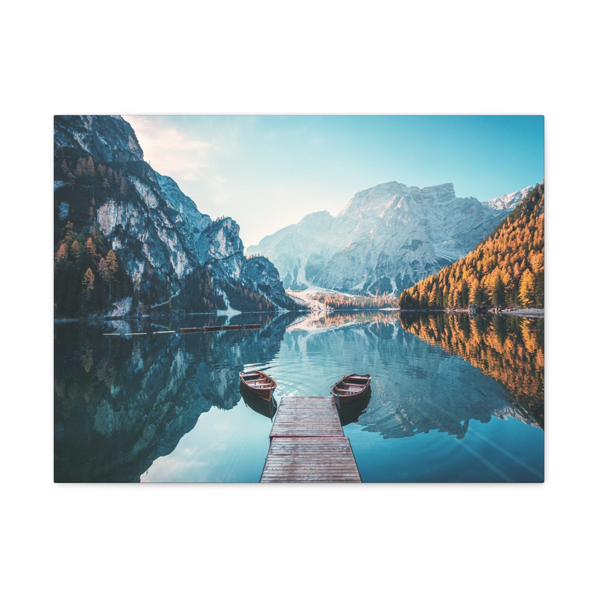 Mountain Valley Clear Lake Nature Wilderness Photography Canvas Wall ...