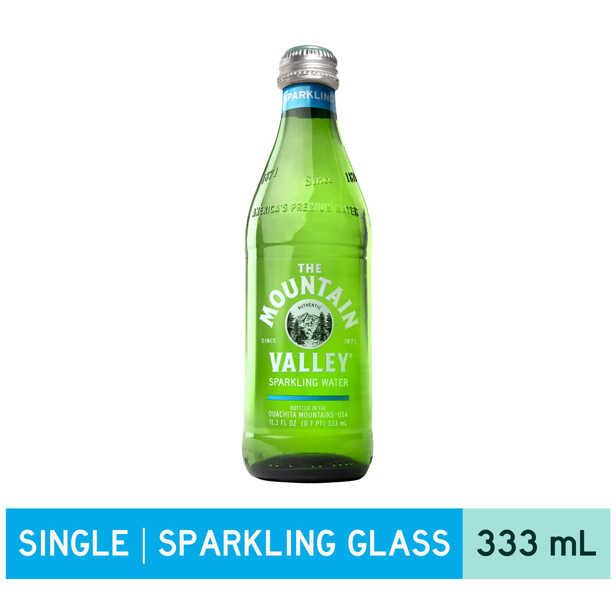The Mountain Valley Sparkling Spring Water, 333 ml, Single Glass Bottle