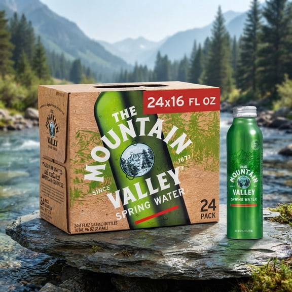 Mountain Valley Spring Water, 16 fl oz Aluminum Bottles, 24-Pack