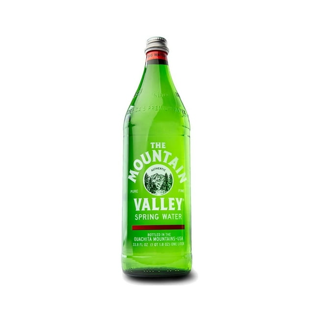 Mountain Valley Spring Water 1L Glass Bottle- Pack of 12 - Walmart.com