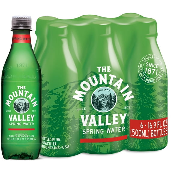 Mountain Valley Spring Water, Half Liter, 6PK PET Spring