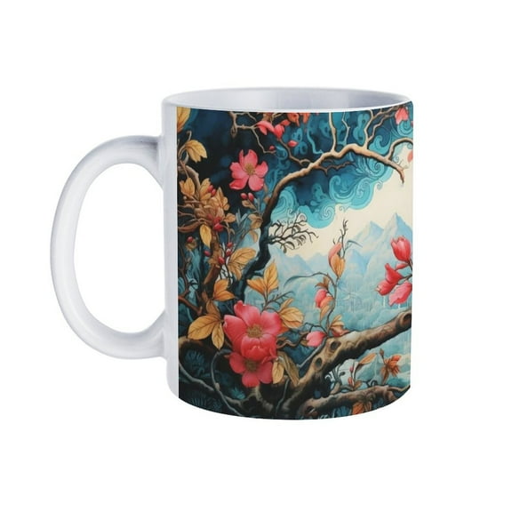 Mountain View Blue Bird Mug, Cute Mug, Funny Coffee Mug,A cup for oneself, a happy cup for children, the best gift for colleagues, parents, and grandparents, 110z men and women