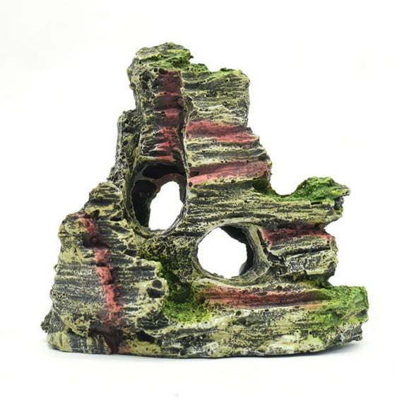 Mountain View Decor Rockery Landscapes Rocks Hiding Cave Tree Aquarium Ornament Fish Tank Decoration