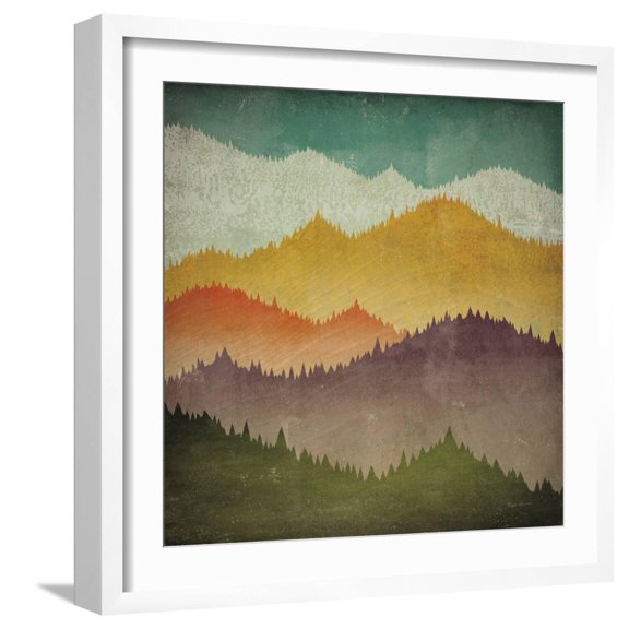 Art.com Mountain View Art Print by Ryan Fowler, White Frame Wall Art, 21" x 21"
