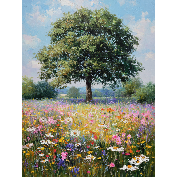 Mountain View Landscape Canvas Print, Wall Art for Living Room Bedroom Office Hotel Cafe Recreation Space