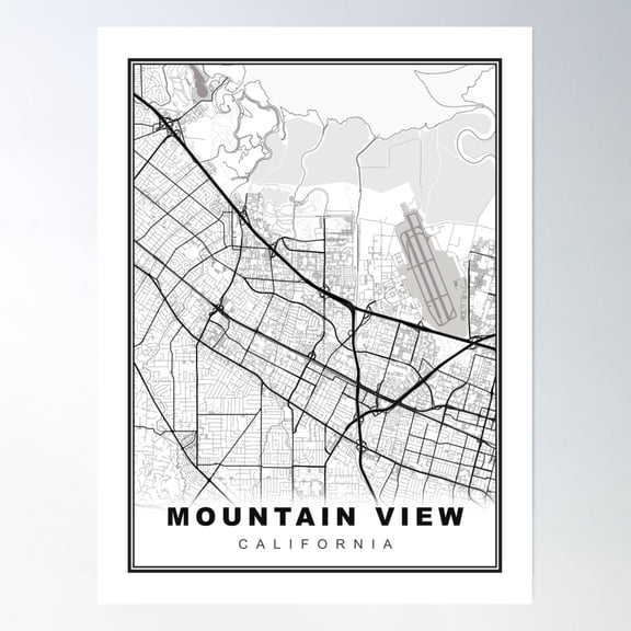 Mountain View Map Poster Wall Art, Modern Wall Decor, 24x36 UNFRAMED