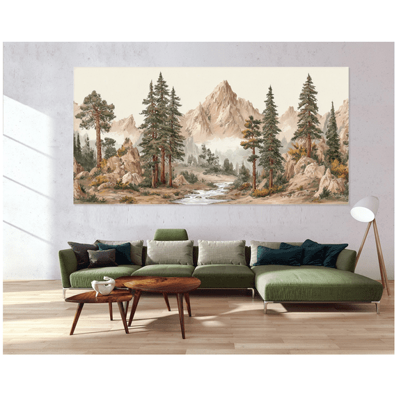 Mountain View Poster Panoramic Landscape Wall Art Home Decor Office Wall Art