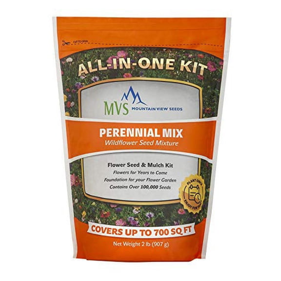 Mountain View Seeds Perennial Wildflowers Assorted - Easy to Grow - 100000 Piece Count Residential Use, Standard Application