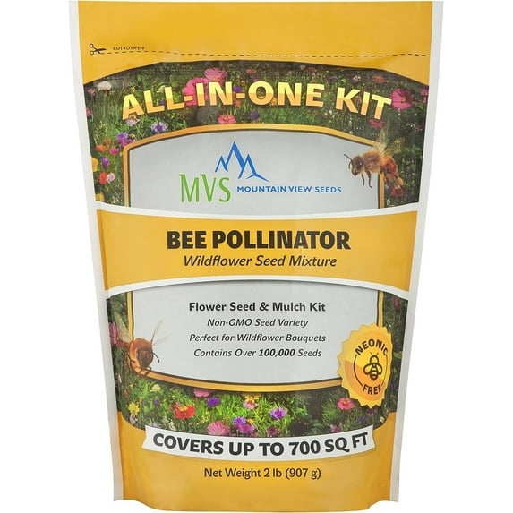 Mountain View Seeds Bee Pollinator Wildflower Seed Mixture
