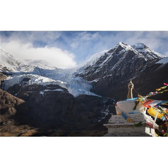 Mountain View With Part Of Stupa; Tibet Poster Print