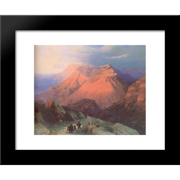 Mountain Village Gunib in Daghestan View from the East 20x24 Framed Art Print...