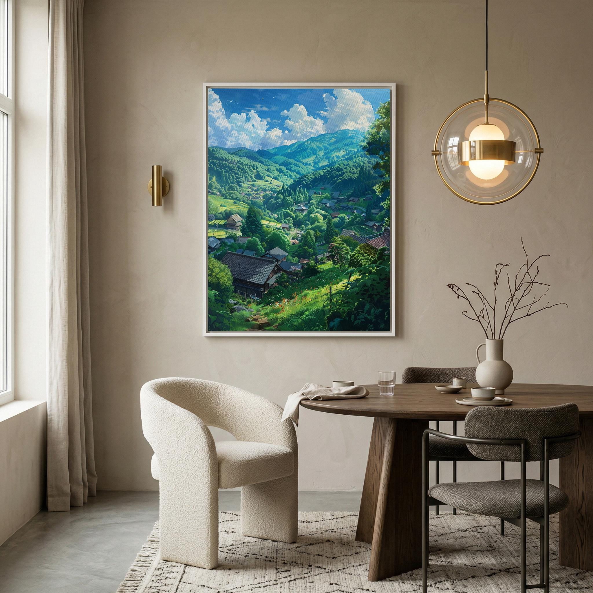 Mountain Village Poster Physical Poster Home Wall Art Home Decor Office ...