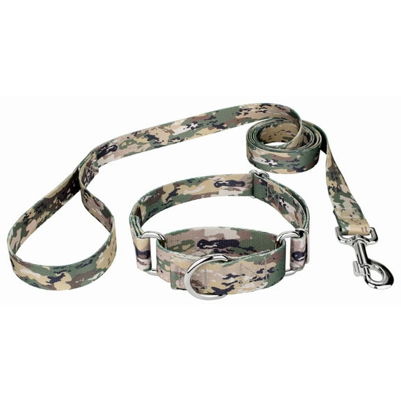 Country Brook Petz® Mountain Viper Camo Martingale Dog Collar and Leash, 2XS