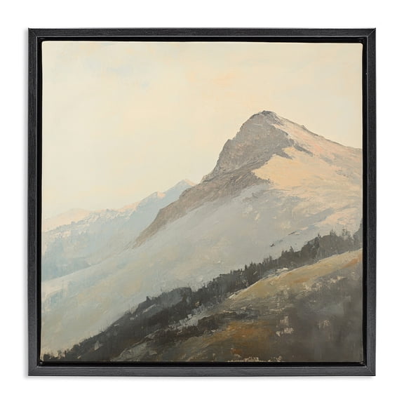 Stupell Industries Mountain Vista Cliff Landscape Black Framed Floater Canvas Wall Art, design by Petal Prints Design