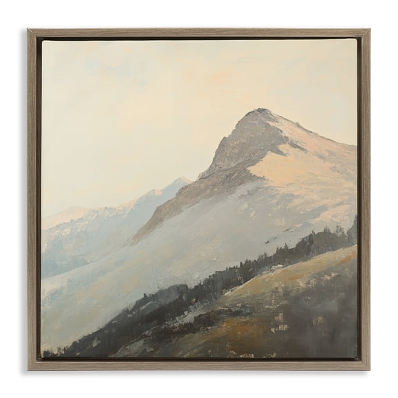 Stupell Industries Mountain Vista Cliff Landscape Brown Framed Floater Canvas Wall Art, design by Petal Prints Design