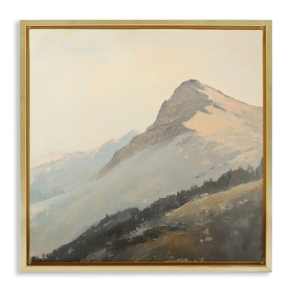 Stupell Industries Mountain Vista Cliff Landscape Gold Framed Floater Canvas Wall Art, design by Petal Prints Design