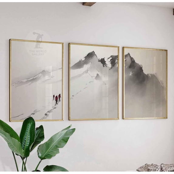 Mountain Wall Art Prints Climber Minimalist Nature Landscape Set 3 Unframed Paper Print 16x24